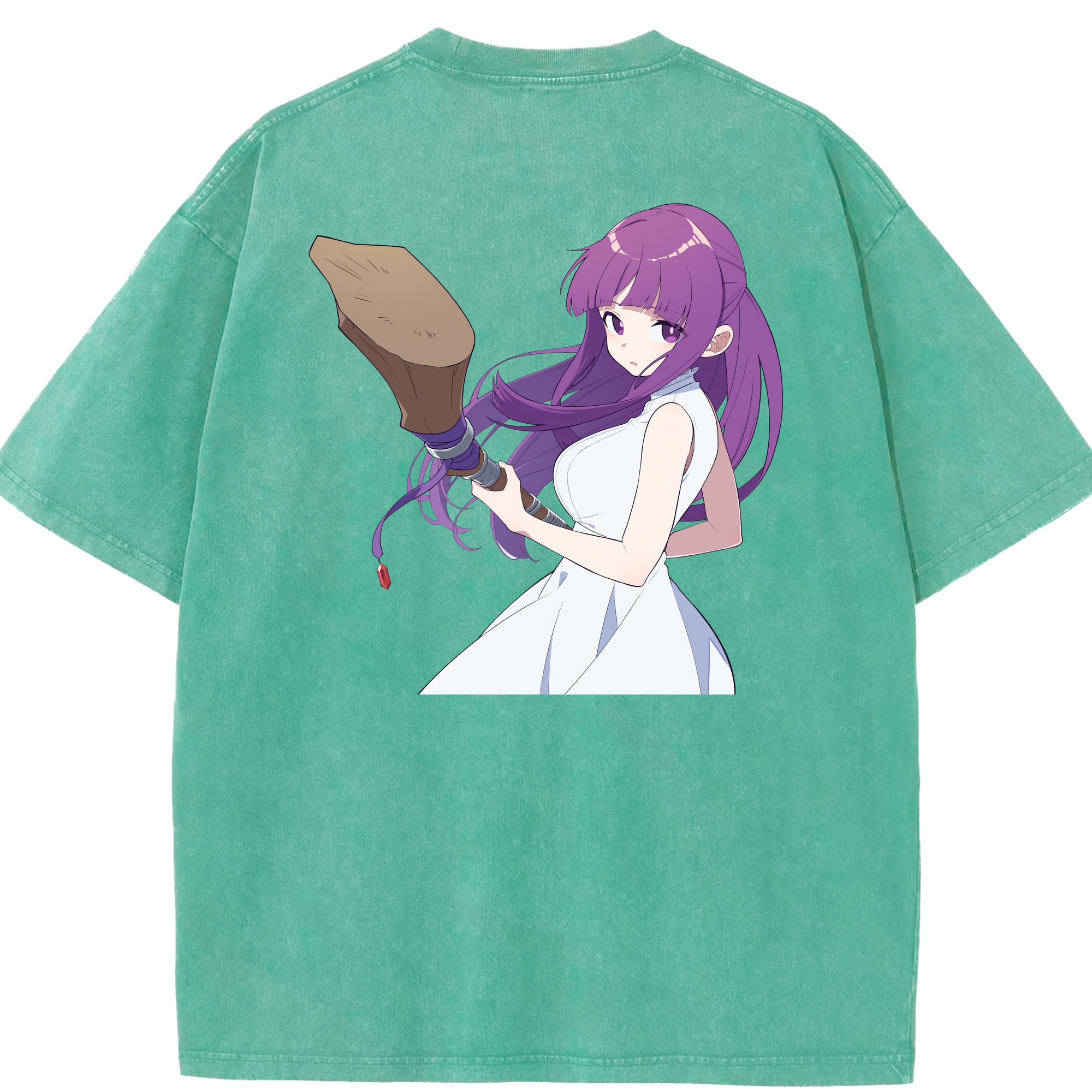 （画像用） 葬送のフリーレン Frieren 綿100% ヴィンテージ風 半袖Tシャツ（背面プリント）